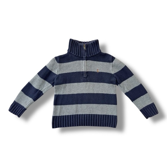 Polo | Wide Stripe Quarter Zip Sweater (4) - Picture 1 of 5